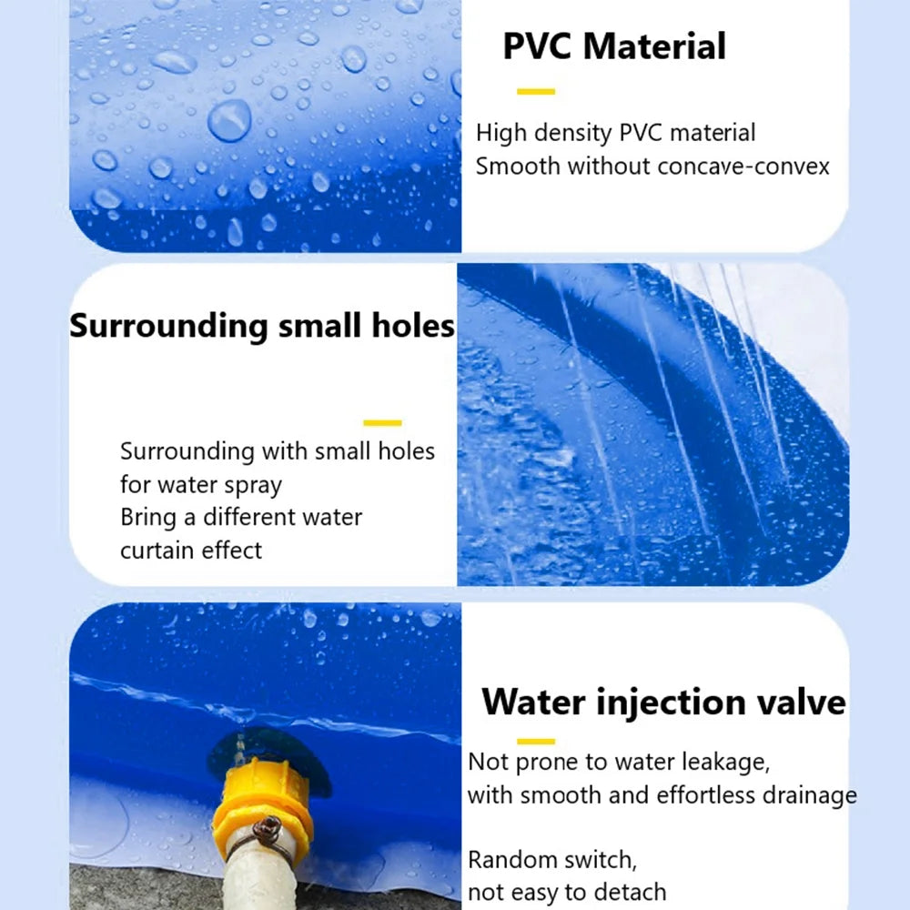 67" Inflatable Splash Pad for Toddlers, Outdoor Sprinkler for Kids, Dog Sprinkler Pool, Inflatable Water Toys Inflatable Wading Baby Pool