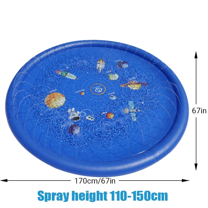 67" Inflatable Splash Pad for Toddlers, Outdoor Sprinkler for Kids, Dog Sprinkler Pool, Inflatable Water Toys Inflatable Wading Baby Pool