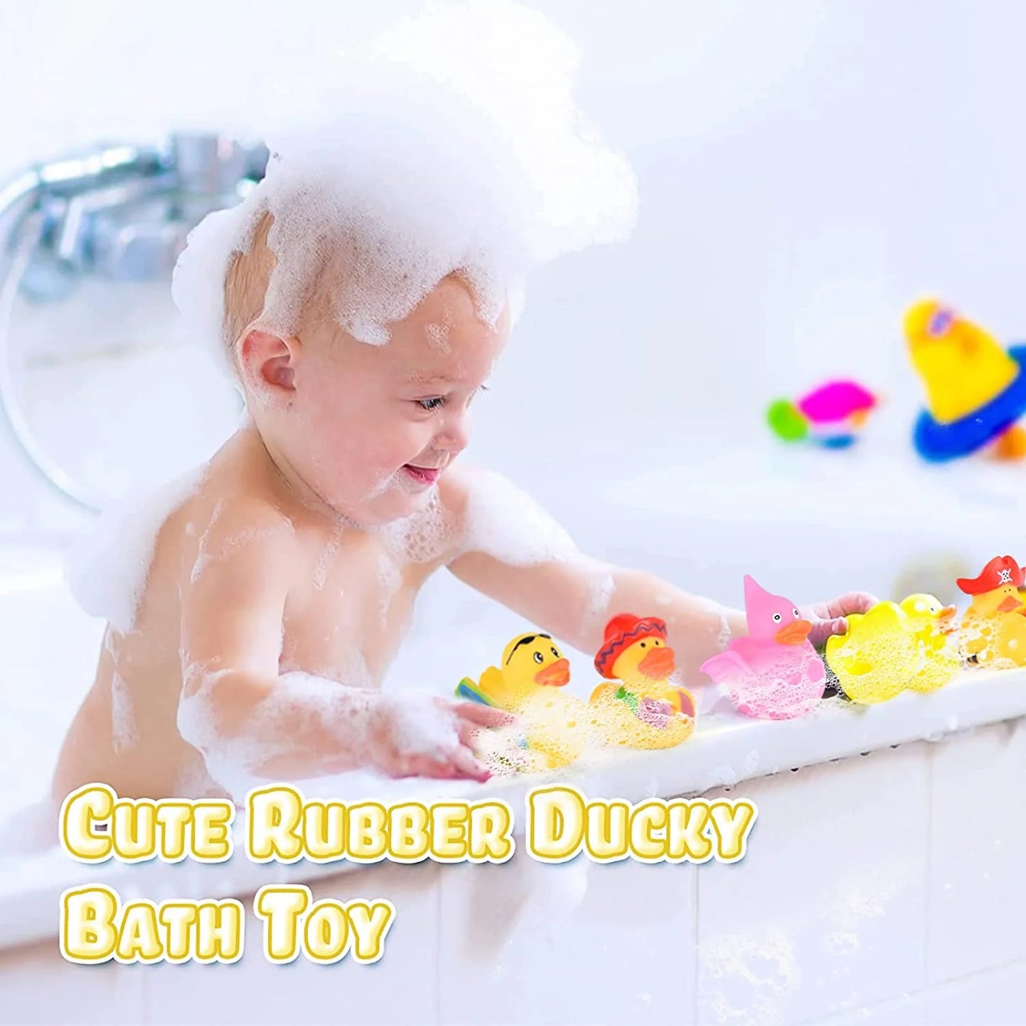 15PCS Rubber Ducks, Bath Toys for Toddlers, Rubber Duckies Summer Beach Pool Toys