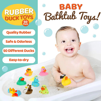 15PCS Rubber Ducks, Bath Toys for Toddlers, Rubber Duckies Summer Beach Pool Toys