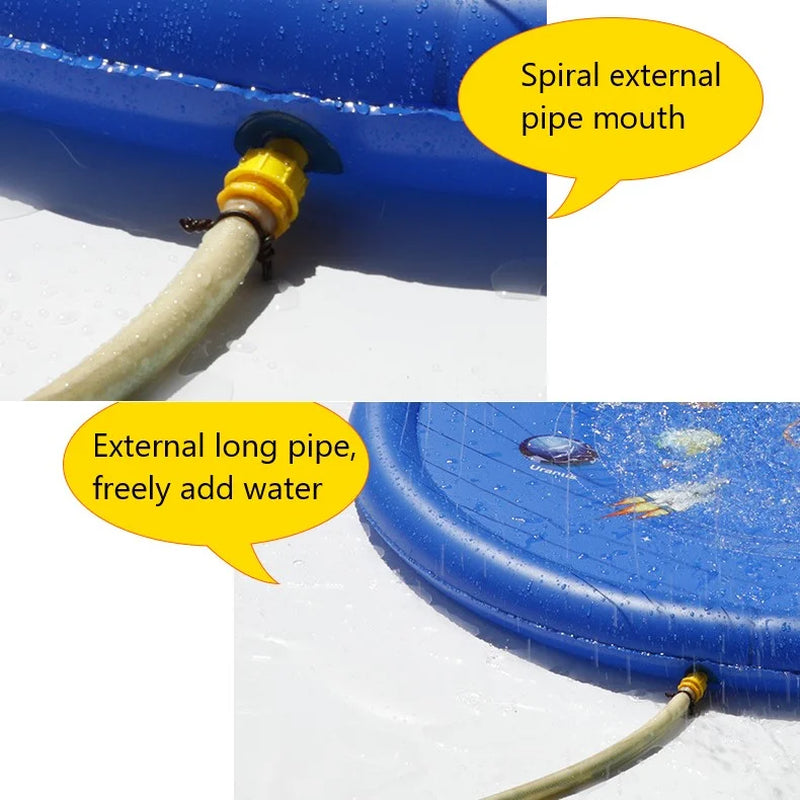 67" Inflatable Splash Pad for Toddlers, Outdoor Sprinkler for Kids, Dog Sprinkler Pool, Inflatable Water Toys Inflatable Wading Baby Pool